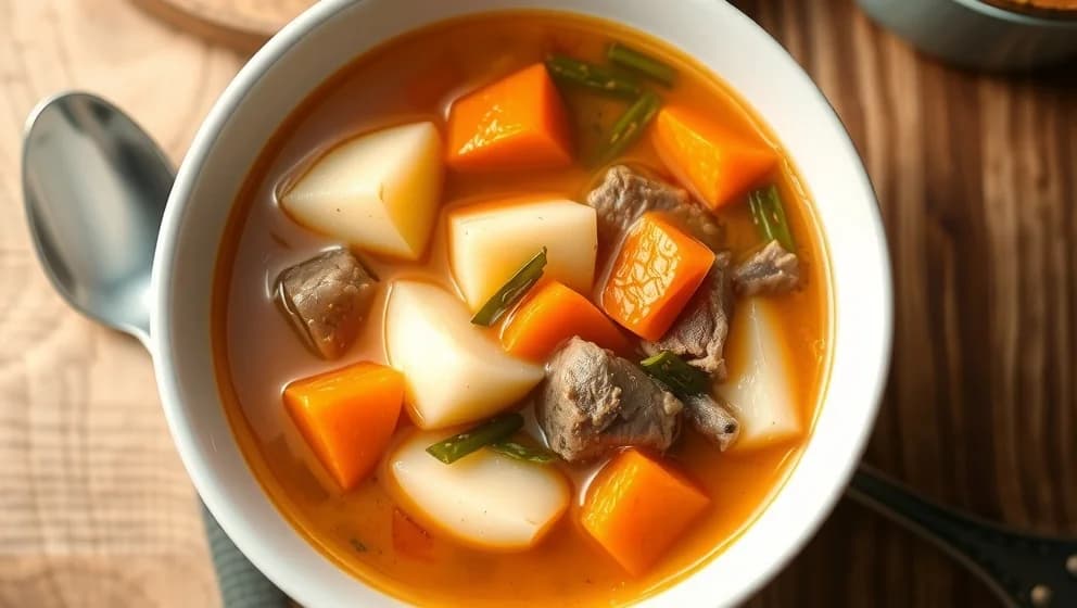 Köttfärssoppa med potatis och morötter