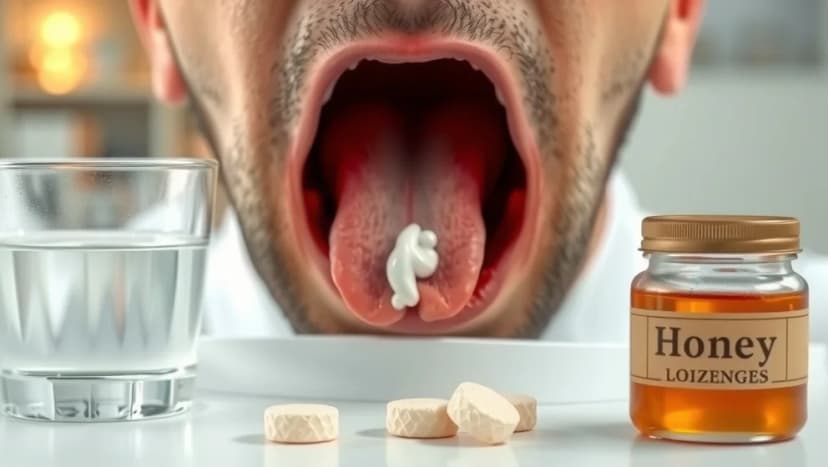 Vit beläggning i halsen utan halsfluss